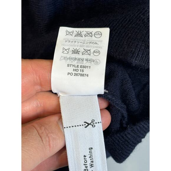 J. Crew Wool Blend Navy Blue Sweater Womens S Black Lace Detail E5011 P… - Picture 4 of 5